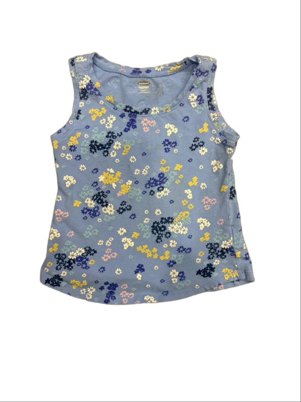 Old Navy Toddler Girls Blue Floral Sleeveless Tank Top (4T)